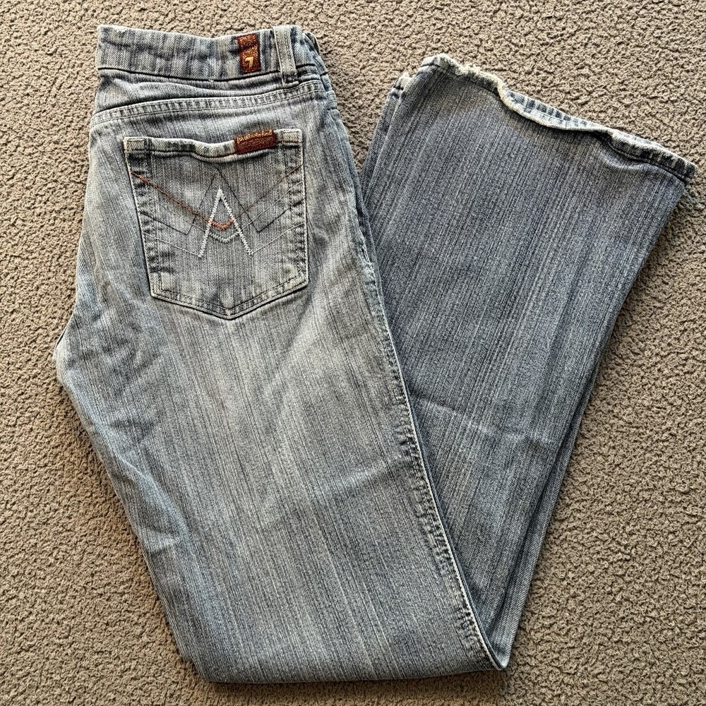 7 For All Mankind "A" Pocket Low Rise Bootcut Flare Jeans Women's 29 Y2K USA